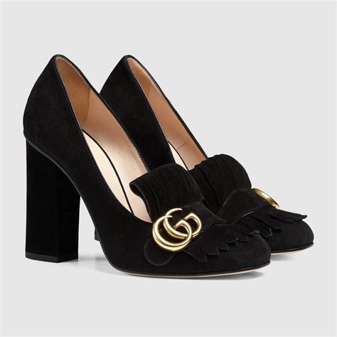 the real real gucci nero suede black heels|gucci heels On Sale .